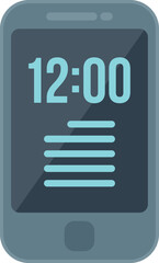 Poster - Phone time icon flat vector. Work control. Schedule team isolated