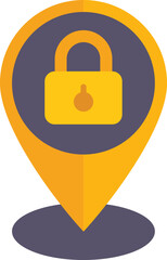 Canvas Print - Location privacy icon flat vector. Data protect. Personal safe isolated