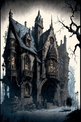 Poster - Ancient gothic mystical castle