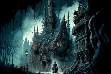 Poster - Ancient gothic mystical castle