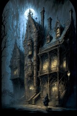 Wall Mural - Ancient gothic mystical castle