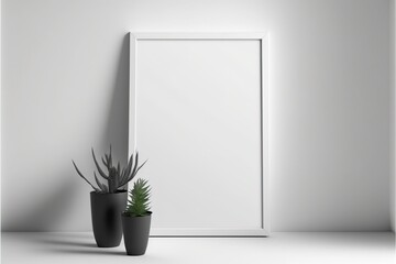 Wall Mural - Blank vertical picture frame mockup