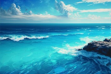  Endless blue sea, beautiful