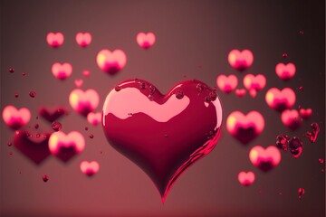 Wall Mural - pink heart