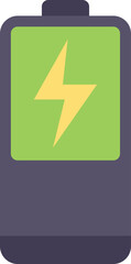 Wall Mural - Battery charging icon flat vector. Web interface. App download isolated