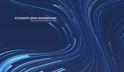 Glowing lines on blue background