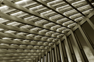 Poster - Interior of modern architecture. Building abstract background
