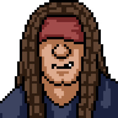 Poster - pixel art teenager rapper hip hop