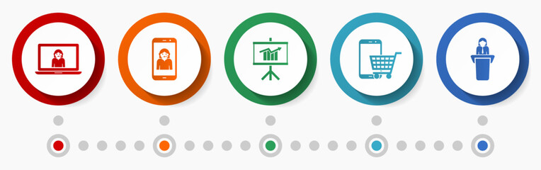 Leinwandbilder - Online business vector icon set, commerce concept flat design buttons, shop infographic template