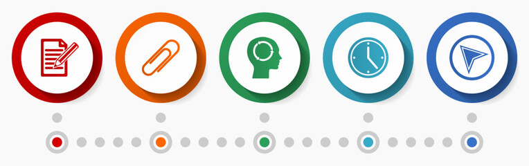 Poster - Technology vector icon set, internetconcept flat design web buttons, business infographic template