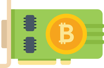 Canvas Print - Mining card icon flat vector. Crypto money. Finance payment isolated