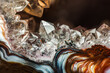 canvas print picture - quartz geode macro detail texture background. close-up raw rough unpolished druse semi-precious gemstone