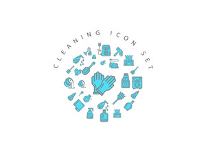 cleaning icon set desing.