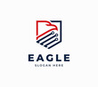 Eagle security tech line circuit strong protect creative minimalist digital technology vector logo design