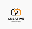 SP logo photography abstract tech frame camera group minimalist creative vector logo design