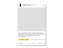 Social network frame template for news events with editable text and blank image frame. Vector illustration Ai10, EPS10, PNG24