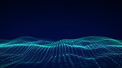 3d digital wave. Technology wave. Flow digital structure. Cyber technology background. 3D rendering.	
