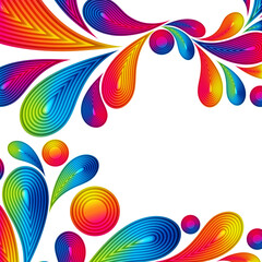 Aufkleber - Colorful striped drops splash abstract background, color design, graphic illustration.