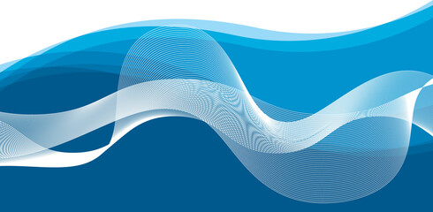 Aufkleber - blue lines and stripes, wave, element for design