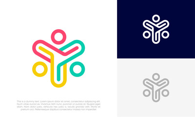 Community people, social community, human family logo abstract design vector	