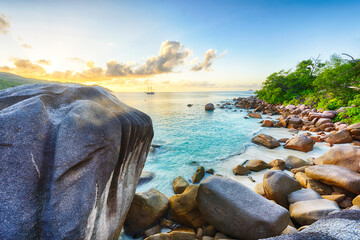 Canvas Print - Anse Lazio beach in Seychelles