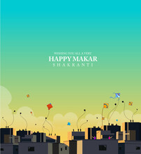 Illustration Of Happy Makar Sankranti Holiday India Festival
