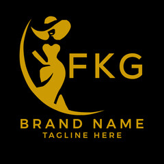 FKG fashion logo. FKG  Beauty fashion house. modeling dress jewelry. FKG fashion technology  Monogram logo design for entrepreneur and best business icon. 
