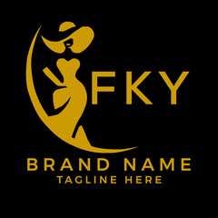 FKY fashion logo. FKY  Beauty fashion house. modeling dress jewelry. FKY fashion technology  Monogram logo design for entrepreneur and best business icon. 
