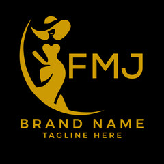 FMJ fashion logo. FMJ  Beauty fashion house. modeling dress jewelry. FMJ fashion technology  Monogram logo design for entrepreneur and best business icon. 
