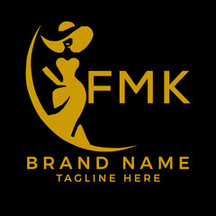 FMK fashion logo. FMK  Beauty fashion house. modeling dress jewelry. FMK fashion technology  Monogram logo design for entrepreneur and best business icon. 
