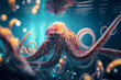 An extremely sharp and detailed portrait of octopus macro. Generative AI. Detailed octopus. The best picture of a octopus.