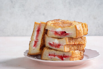 Canvas Print - Cream Cheese Strawberry Stuffed French Toast