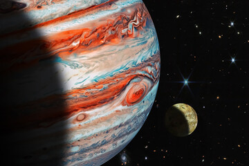 Wall Mural - jupiter planet and io moon in the solar system