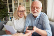 Leinwandbild Motiv Advisor helps seniors calculate pension gap