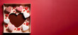 Leinwandbild Motiv Box filled with heart shaped chocolate pralines as Valentines Day gift (Generative AI)