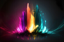 Abstract Futuristic Colorful Background With Lights, Generative Ai
