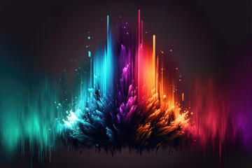 Wall Mural - abstract futuristic colorful background with lights, generative ai