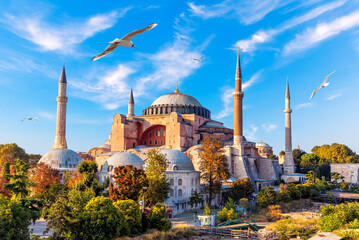 Amazing view on Hagia Sophia in Istanbul, Turkey