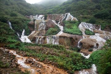 Wall Mural - Golden Waterfall is one of the most beautiful waterfall in Taiwan