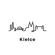 Kielce city one line vector 