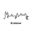 Krakow City vector icon line