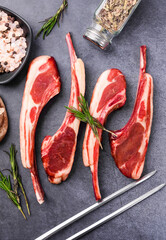 Wall Mural - Fresh delicacy Tomahawk lamb chops