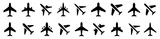 Fototapeta Panele - Airplane Icons Set. Aircraft collection. Passenger planes and other airplane icon. Vector illustration