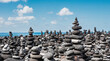 Gestapelte Steine, Steinmännchen am Playa del Castillo, Puerto de la Cruz, Teneriffa, Kanarische Inseln,Spanien,Europa,