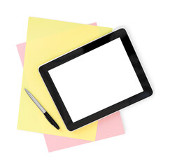 Poster - Modern digital tablet with white screen