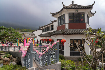 Wall Mural - Chinese Tea Rooms at Ngong Ping, Lantau Island, in Hong Kong