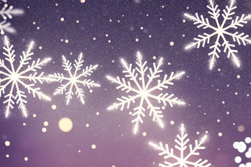 Poster - Christmas snowflakes lights with falling snow