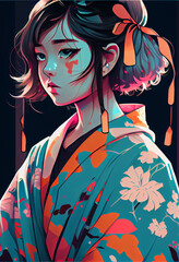 Wall Mural - Kimono Girl