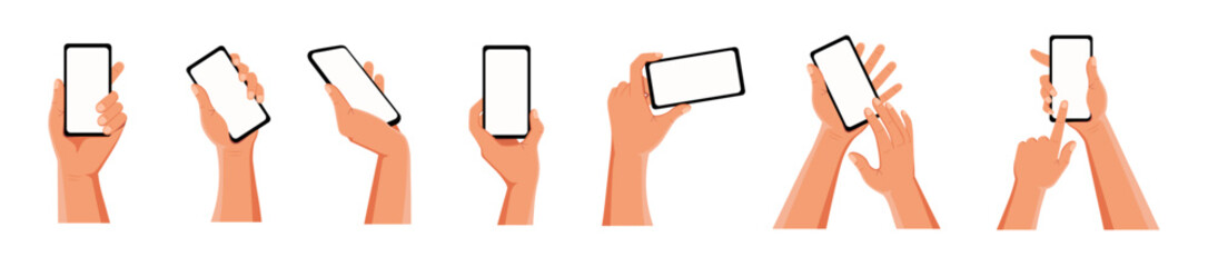 Wall Mural - Smart phone with hand, icon vector design