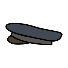 Sticker - Military cap vector icon.Color vector icon isolated on white background military cap.